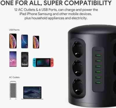 چند راهی و محافظ برق power hub xl AUKEY مدل PA-S14